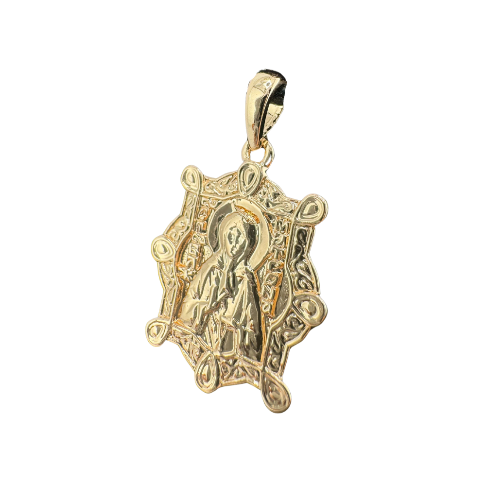 St. Matrona Pendant Plated in Rose Gold Brass Based St. Matrona Pendant Plated in Rose Gold Brass Based